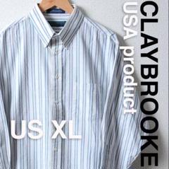 US古着 CLAYBROOKE クレイブルックストライプドレスシャツ US XL