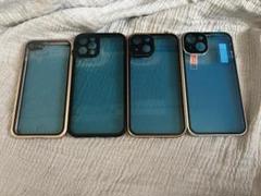 ﻿iPhone14proケース両面クリアガラスケース　黒 iphoneケース