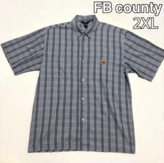 FBカウンティ 半袖シャツ 2XL グレー チェック エフビーカウンティ