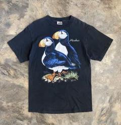 90s Alaska アラスカ パフィン アニマル アート プリントTシャツ