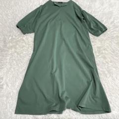 セブンアイディコンセプト　美品　グリーン 半袖シャツワンピース　F