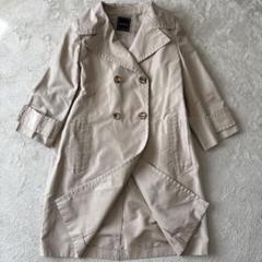 美品 レリアン 高級シルク100% ダブルブレストトレンチコート マキシ丈 レリアン Leilian コート （ネイビー） - ファッション通販