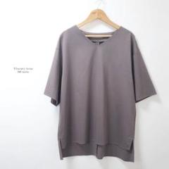 美品☆22SS☆セオリーリュクス コットン ゆったり カットソー モカブラウン 美品☆22SS☆セオリーリュクス コットン ゆったり カットソー
