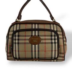 美品Burberrysバーバリーズ シャドーホースロゴ総柄チェック柄 真珠M 極美品 Burberrys ショルダーバッグ ノバチェック シャドー