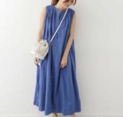 URBAN RESEARCH DOORS/綿ローン　ギャザー　ロングワンピースのサムネイル