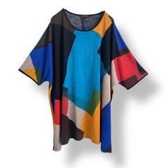 Sagacity 配色カラフルTシャツ　ストレッチ　涼しい　サラサラ　M〜L