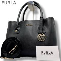 美品✨フルラ リンダ 2way ハンドバッグ ショルダー レザー 黒 ブラック