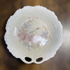 花柄持ち手付き陶器皿