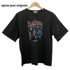 アプレジュールミニョン　バンドTシャツ　プリント　ロック　グレー　レディース