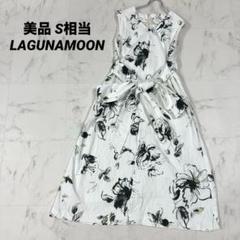【美品】LAGUNAMOON ワンピース ノースリーブ 花柄 Sサイズ　ベルト