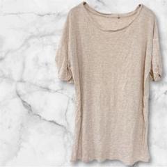 美品❣️一点物✨ベージュ Tシャツ 半袖 ネップ
