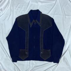 70s vintage switching knit jacket