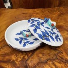 Yuish ◆138◆　鍋島焼絵皿　染付　孔雀図　小皿　藍鍋島　古伊万里 Yuish 様専用◇138◇ 鍋島焼絵皿 染付 孔雀図 小皿 藍鍋島 古伊万里