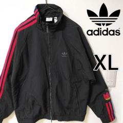 adidas アディダス ナイロンジャケット ブラック 3ライン ゆる