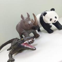 新品 3種類 ビッグサイズ アニマル リアルフィギュア ソフビ