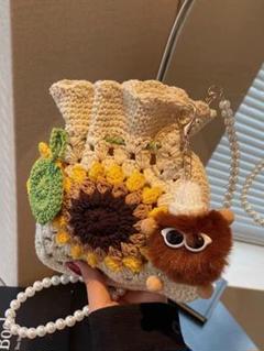 ひまわりモチーフのショルダーバッグ