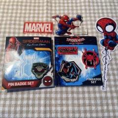marvel スパイダーマン ピンズ バッジ アクスタ シール まとめ