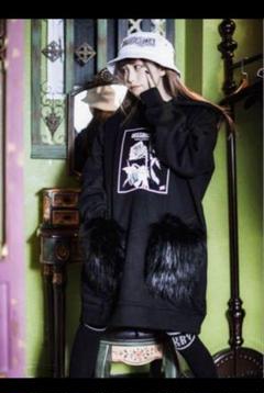 美品】kryclothing 「BABUPK 2」パーカー 黒×ブラックフリル