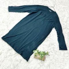美品✨【OUTDOOR】アウトドア エンボス 長袖Tシャツ 深緑 (L)