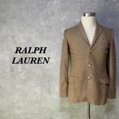 【カシミヤ混】ラルフローレン テーラードジャケット 千鳥柄 ブラウン 3664
