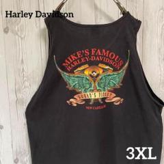 ハーレーダビッドソン　タンクトップ　3XL ノースリーブ　ブラック黒ライダー