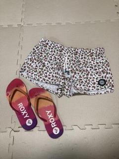 ROXY ビーチサンダルと花柄スイムショートパンツ　2点セット