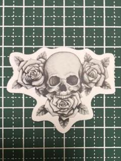 薔薇髑髏 X-JAPAN ◇HIDEモデル風 ギター用 薔薇髑髏柄 自作ステッカーの