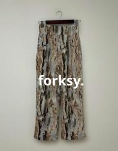 forksy. フォルクシー 水彩ペイント柄 ワイド イージーパンツ F
