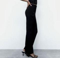 ☆ドイツ発*ZARA*新作*ハイウエストフレアパンツ/BLACK☆ ZARA】ドレープ生地フレアパンツ ブラック | 5063/323/800 (ZARA