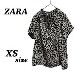【ZARA】ブラウス　ドット柄　レオパード　半袖　おしゃれ