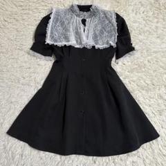 【ROJITA】ロジータ ワンピース 膝丈 半袖 ブラック レース