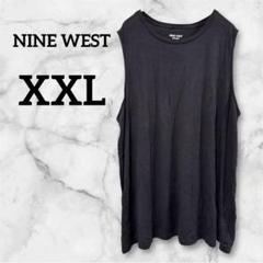 NINE WEST 【XXL】ブラック ノースリーブ Tシャツ レディース 古着