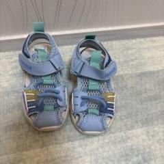 新品　水色メッシュサンダル13.5cm