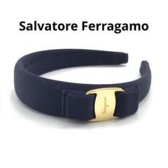 【ネイビー】 フェラガモ カチューシャ 濃紺 FERRAGAMO Salvatore Ferragamo フェラガモ FERRAGAMO ヘアアクセサリー