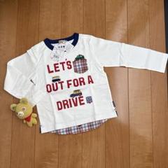 ☆ミキハウス☆重ね着風☆長袖Tシャツ☆110☆豪華なワッペン