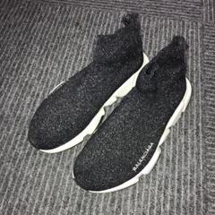 正規品BALENCIAGA ラメ スピード トレーナースニーカー 厚底 正規品BALENCIAGA ラメ スピード トレーナースニーカー 厚底