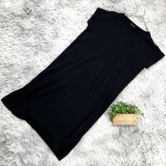 【Tip Top】ティップトップ リブチェックロングニットワンピース (F) 黒