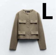ZARA クロップドブレザーフラップジャケット ブラック XS ZARA - ZARA/フラップクロップドジャケット XS 【新品•未使用