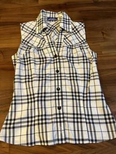 Burberry Blue Label チェック柄ノースリーブシャツ 38 - メルカリ