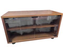 【中古】無印良品　スタッキングキャビネット 幅82.5cm ガラス扉