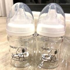 スヌーピー ガラス哺乳瓶 120ml×2本 広口タイプ - メルカリ