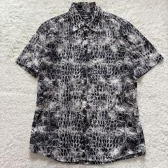 トルネードマート　クロコ柄シアーシャツ　シワ加工　半袖　M 美品