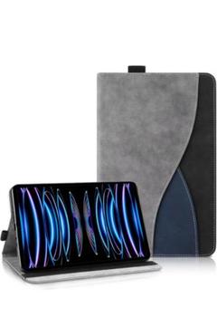 【美品】多機能 iPadケース グレー×ネイビー