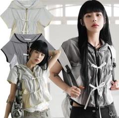 ★Binary01★送料込★韓国★人気 Flying Shirring Ribbon Jumper Binary01 Flying Shirring Ribbon Jumper - メルカリ