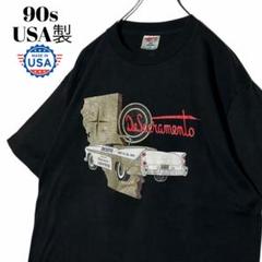 90sヴィンテージtシャツ レトロカーTシャツ 黒 L ブラックT