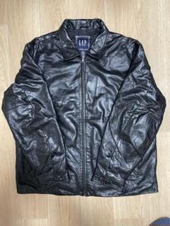 状態最高!！超希少XL OLD GAP レザーブルゾン　牛革　本革　光沢感　黒 90s OLD GAPレザージャケットを買ってみた | 軟式古着部