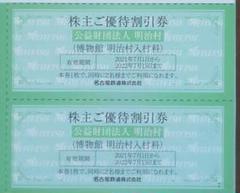名鉄株主優待券 明治村割引券2枚