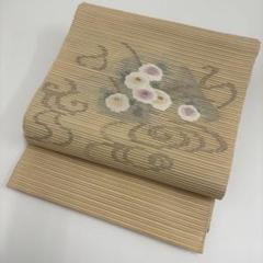 夏帯 名古屋帯 絽綴れ 美しい花織出し 八寸 正絹 AO-4933 - メルカリ
