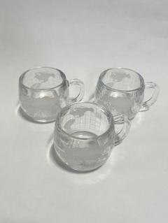 【美品】★ネスレ★エッチングクリアガラスグローブカップマグ　3個セットのサムネイル