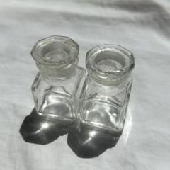 専用になります✴︎ アンティーク　ガラス瓶　京都薬瓶　レトロ 薬瓶 ガラス瓶 小瓶 蓋付瓶 ガラス 古道具Antique Sam's Collection